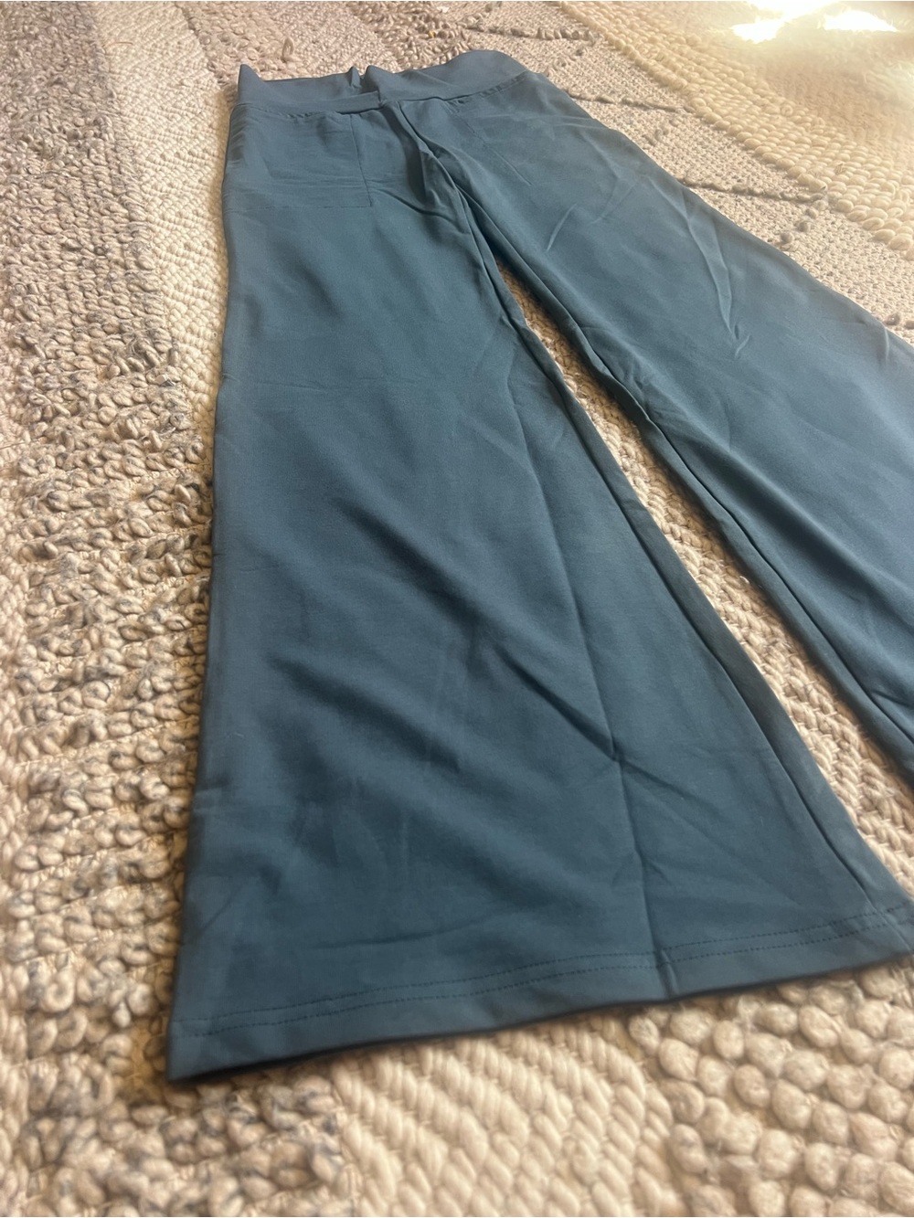 Organic cotton wide leg pants - high waist pants - Gaucho - New - Small Slate - Picture 3 of 6